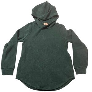 LOFT Green Ribbed Sweater Hoodie Womens L